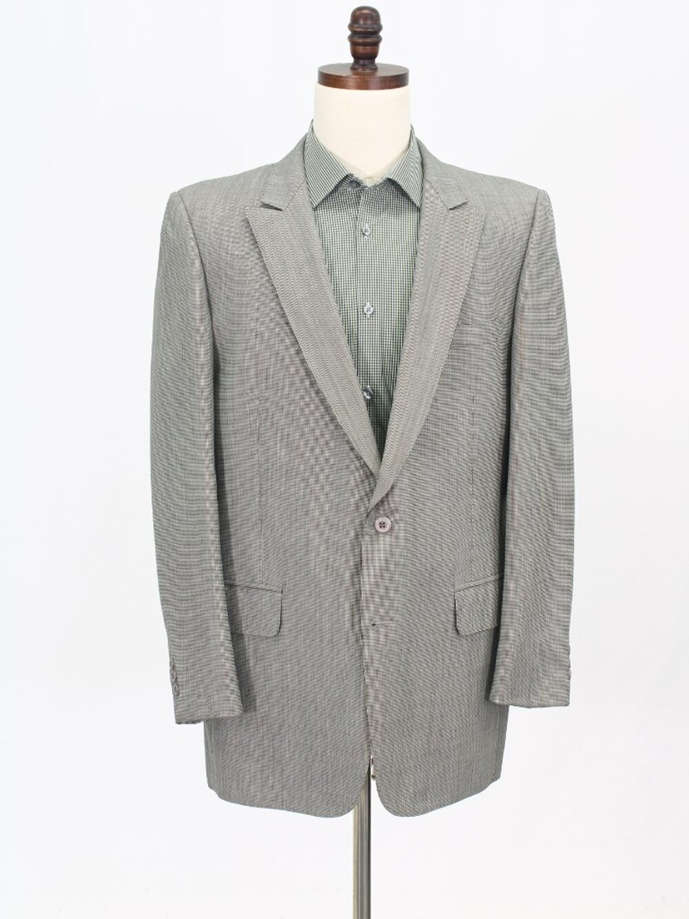 Bartolini 44L Gray Blazer Sport Coat Jacket 2-Button Houndstooth M603